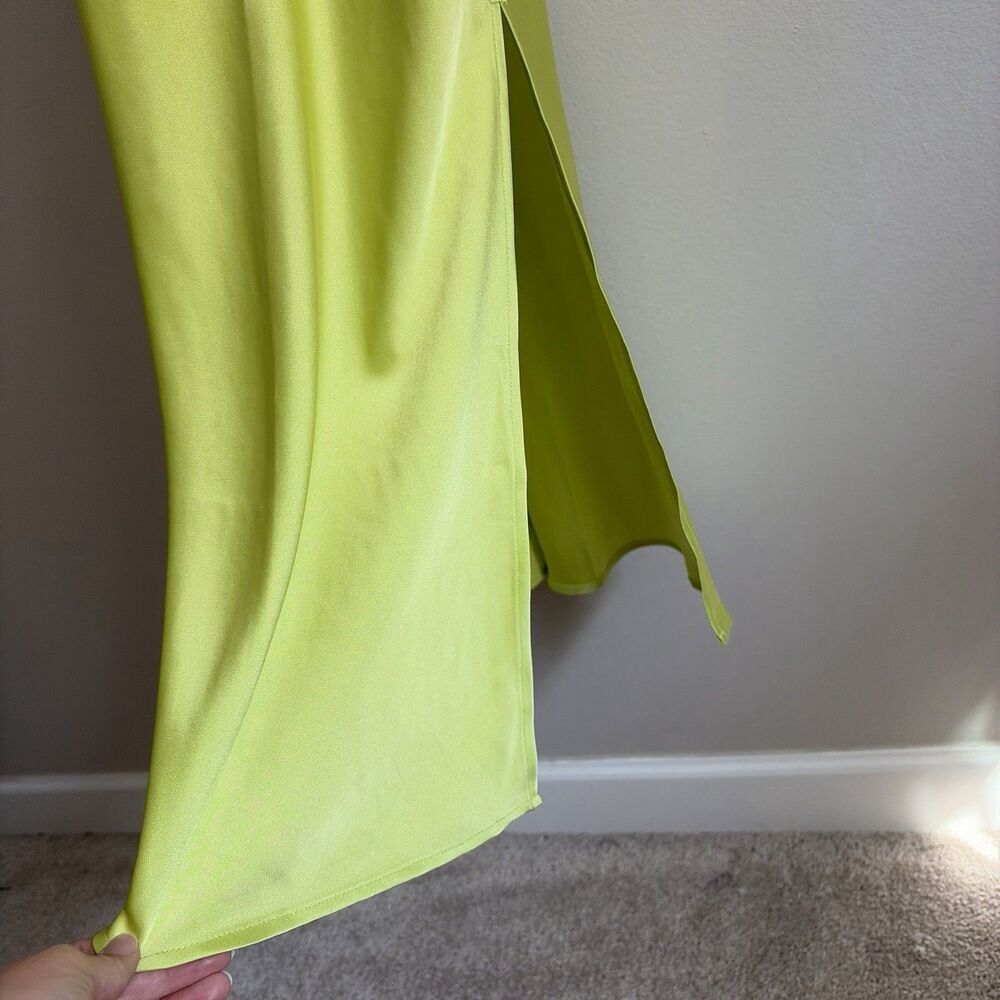 Vineyard Vines Womens Green Satin Maxi Dress Size Large Cocktail Party Beach - Picture 4 of 9